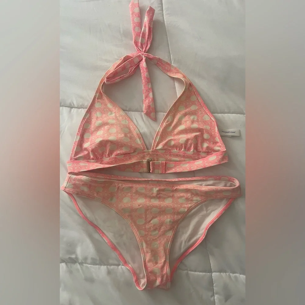 Vineyard Vines Peachy pink Bikini Size Small Halter Top Beach Vacation Pool